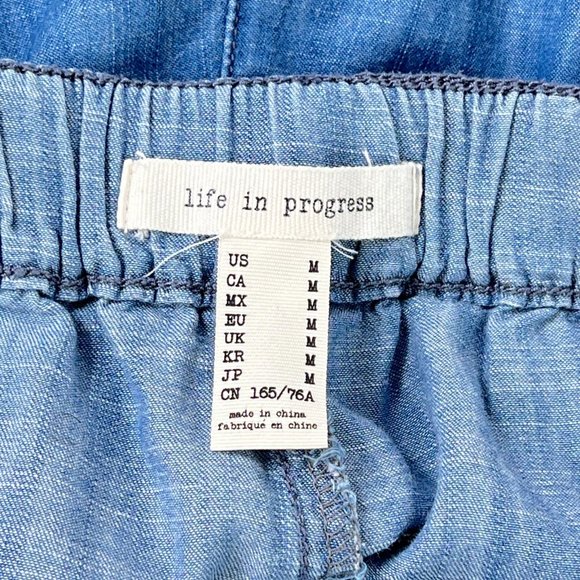 Life In Progress Blue Lyocell Blend Chambray Jogger Pants Pockets Womens Medium - Picture 5 of 7